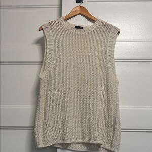 Rag & Bone 'Riley' Cream Cotton Semisheer Knit Tank Top Size L